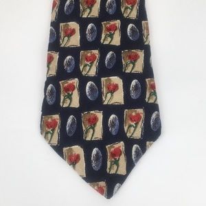 Isaac zelcer all silk blue geometric tie